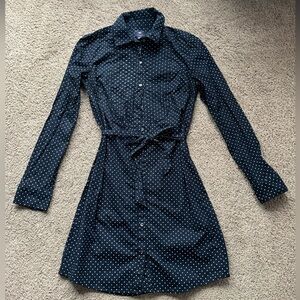 Tommy Hilfiger Navy Polka Dot Long Sleeve Dress